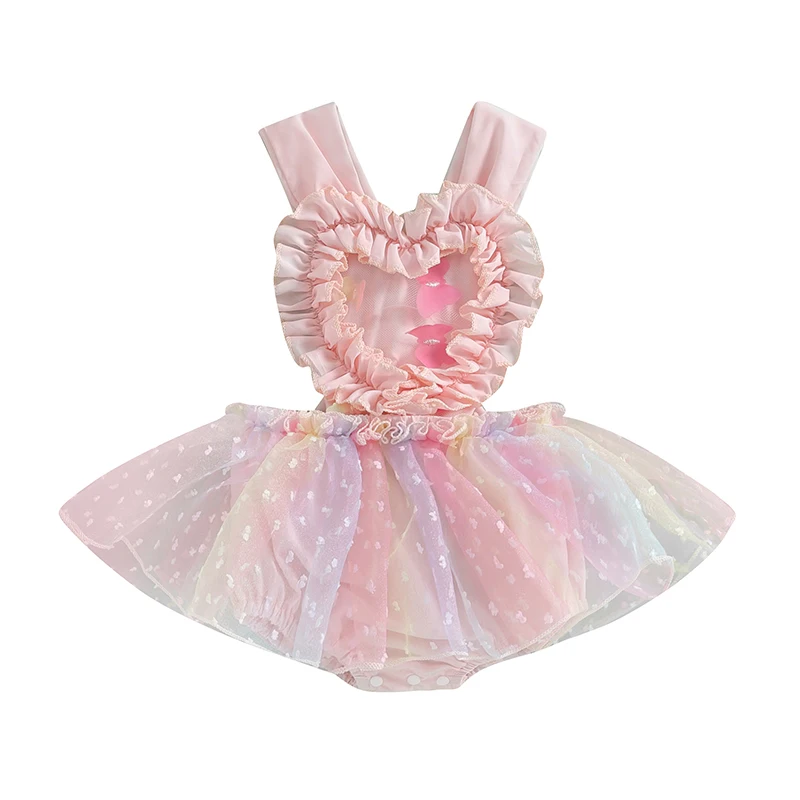 Infant Baby Girls Romper Dress Heart Shape Sleeveless Ruffled Tulle Patchwork Tie Back Jumpsuit
Infant Baby Girls Romper Dress Heart Shape Sleeveless Ruffled Tulle Patchwork Tie Back Jumpsuit