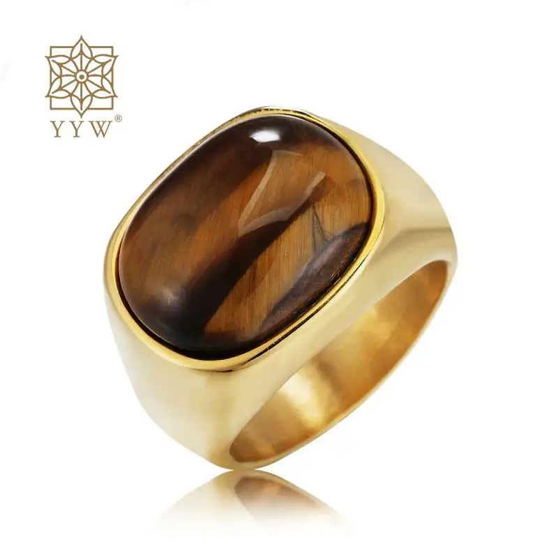 Titanium Steel Finger Ring With Tiger Eye Natural Stone Finger Ring Polished Fashion Jewelry For Man Unisex Finger Ring 7-13
Titanium Steel Finger Ring With Tiger Eye Natural Stone Finger Ring Polished Fashion Jewelry For Man Unisex Finger Ring 7-13