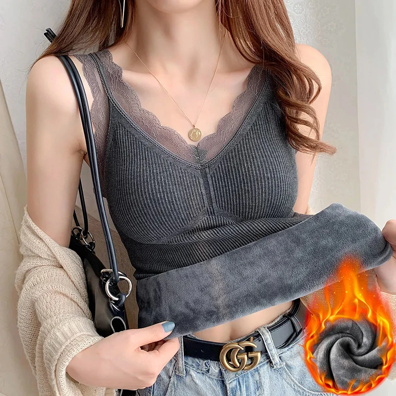 Women Thermal Underwear Fleece Lined Tops Cami Tank Top Vest Camisoles Sexy Winter Thermal Shirts Inner Wear Thermo Undershirt
Women Thermal Underwear Fleece Lined Tops Cami Tank Top Vest Camisoles Sexy Winter Thermal Shirts Inner Wear Thermo Undershirt