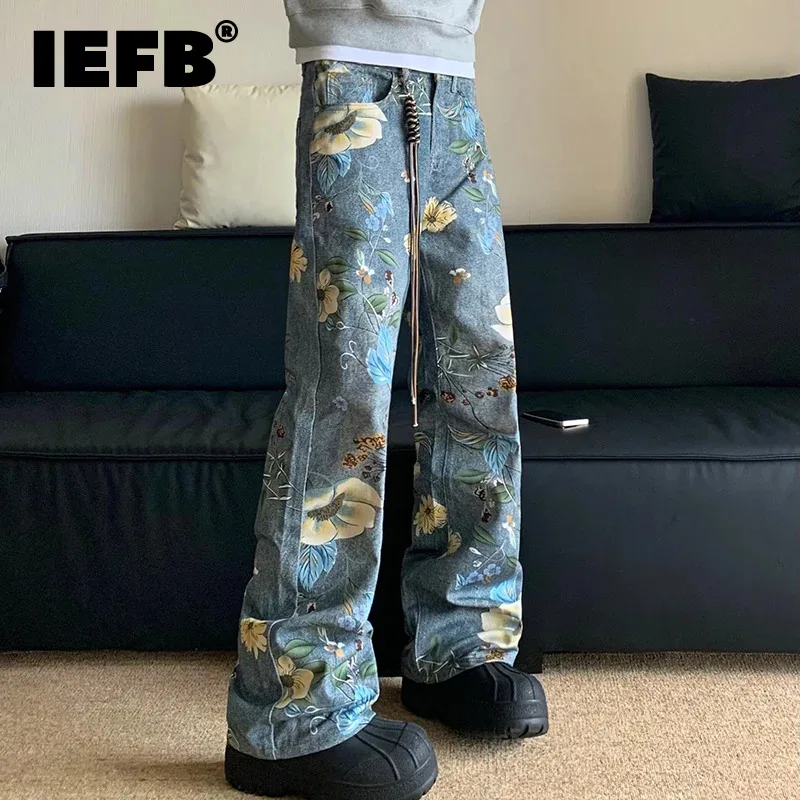 Джинсы IEFB мужские с цветочным принтом, свободные прямые брюки из денима с широкими штанинами, напольная швабра, контрастных цветов, в американском стиле, 2024
Джинсы IEFB мужские с цветочным принтом, свободные прямые брюки из денима с широкими штанинами, напольная швабра, контрастных цветов, в американском стиле, 2024