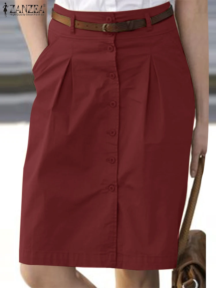 ZANZEA Summer Vintage OL Work Skirts Fashion Buttons Up Faldas Saia Female Elegant High Waist Skirt Women Casual Pleated Robe
ZANZEA Summer Vintage OL Work Skirts Fashion Buttons Up Faldas Saia Female Elegant High Waist Skirt Women Casual Pleated Robe