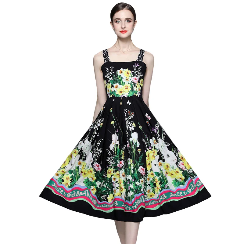 JAMERARY Floral Print Midi Long Dress Women Summer Straps Flower Sundress A Line Beach Wear Holiday Vacation Dresses Female
JAMERARY Floral Print Midi Long Dress Women Summer Straps Flower Sundress A Line Beach Wear Holiday Vacation Dresses Female