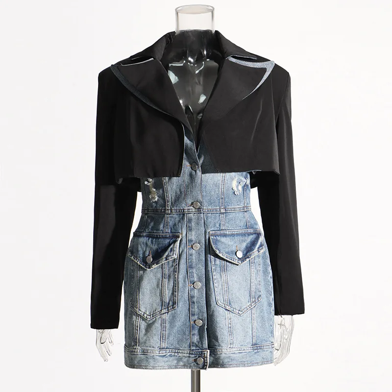 SuperAen Fashion Two-piece Women Autumn 2023 New Suit Jacket Denim Dress Short Suit Dress Women
SuperAen Fashion Two-piece Women Autumn 2023 New Suit Jacket Denim Dress Short Suit Dress Women