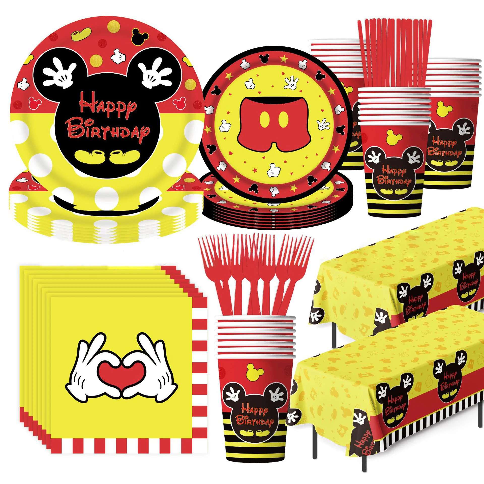 Disney Mickey Mouse Happy Birthday party decor for kid boy girl favor birthday party paper tableware plate decoration supplies
Disney Mickey Mouse Happy Birthday party decor for kid boy girl favor birthday party paper tableware plate decoration supplies