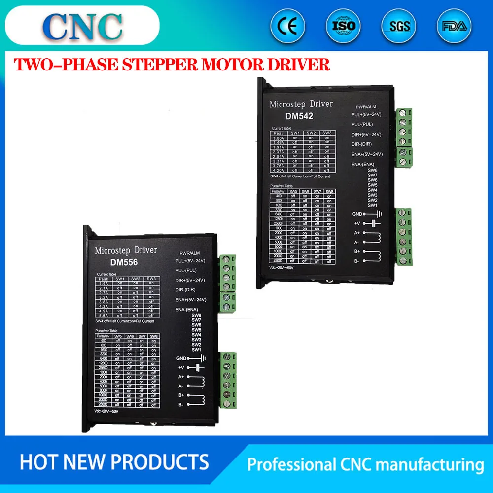 

Stepper motor controller DM542 DM556 2-phase digital stepper motor controller 18-48 VDC 57 86 series motor is 4.2A.