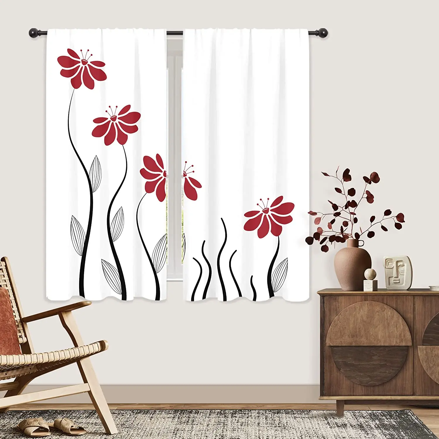 Red Flower Leaves Lines Plant Printed Curtains for Living Dining Room Bedroom Custom Door Window Drape Room Decor
Red Flower Leaves Lines Plant Printed Curtains for Living Dining Room Bedroom Custom Door Window Drape Room Decor
