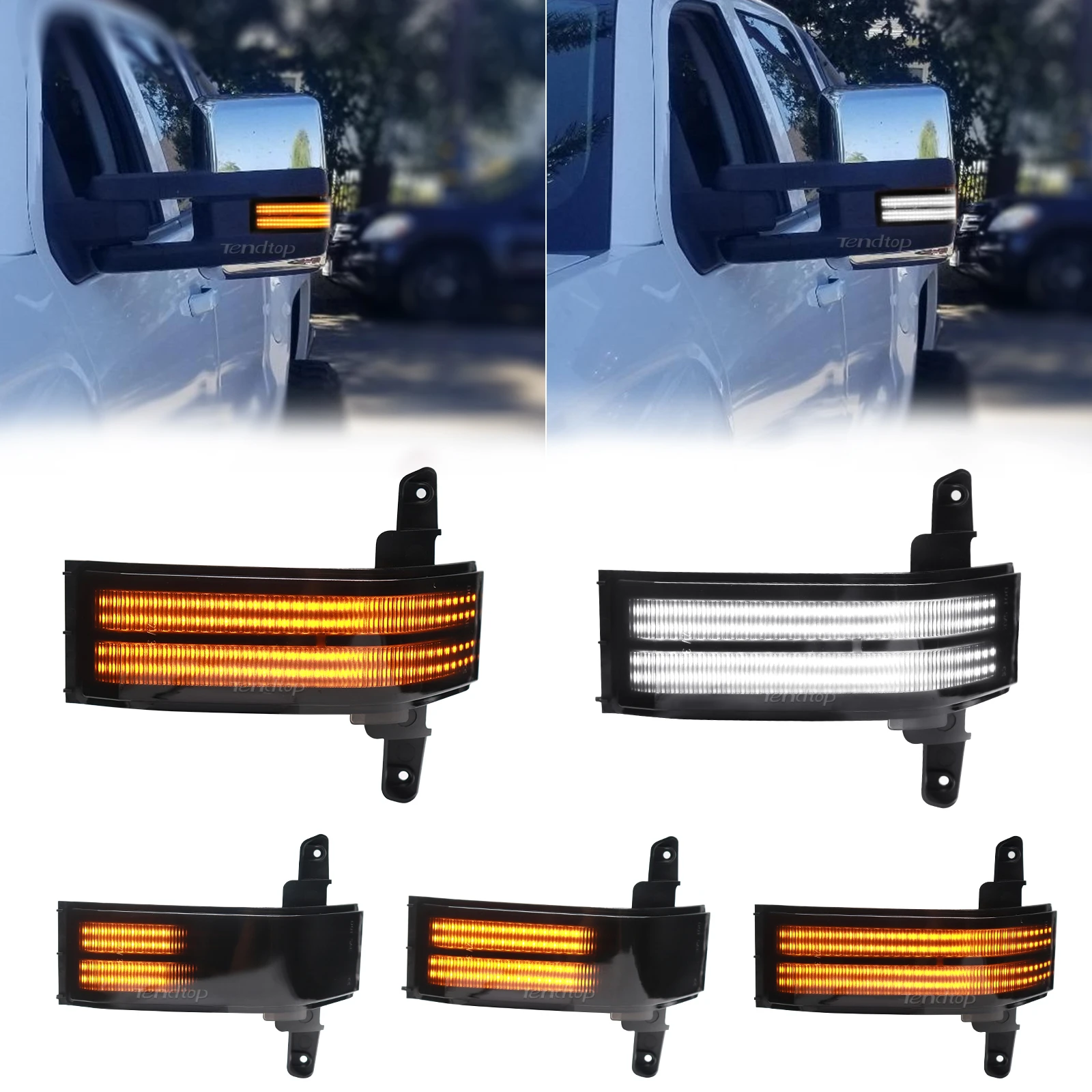 

Switchback Amber LED Side Tow Mirror Marker Light Dual-Row Turn Signal Lights For Chevy Silverado GMC Sierra 1500 2500HD 3500HD