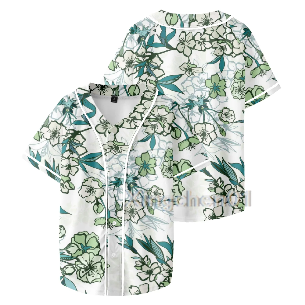 

Çiçek beyzbol gömlek yaz kısa kollu Tee gömlek Unisex jarse bluz blusas camisas de hombre elegantes camisas masculinas