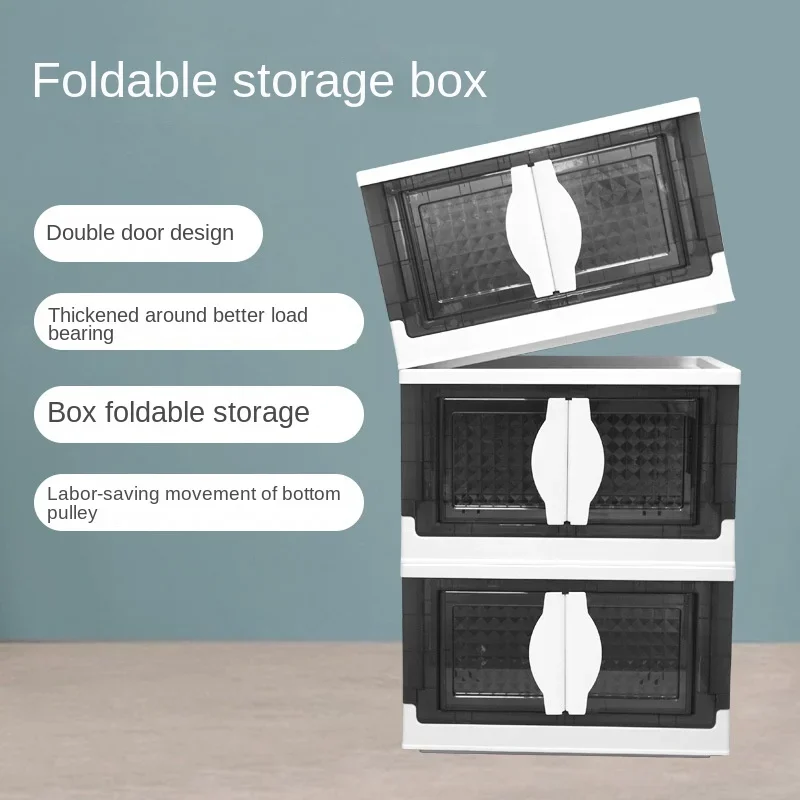 

SAglorb 4 Pack Closet Organizers and Storage, 8.4 Gal Storage Bins with Lids, Plastic Foldable Box Collapsible Storage Bins,