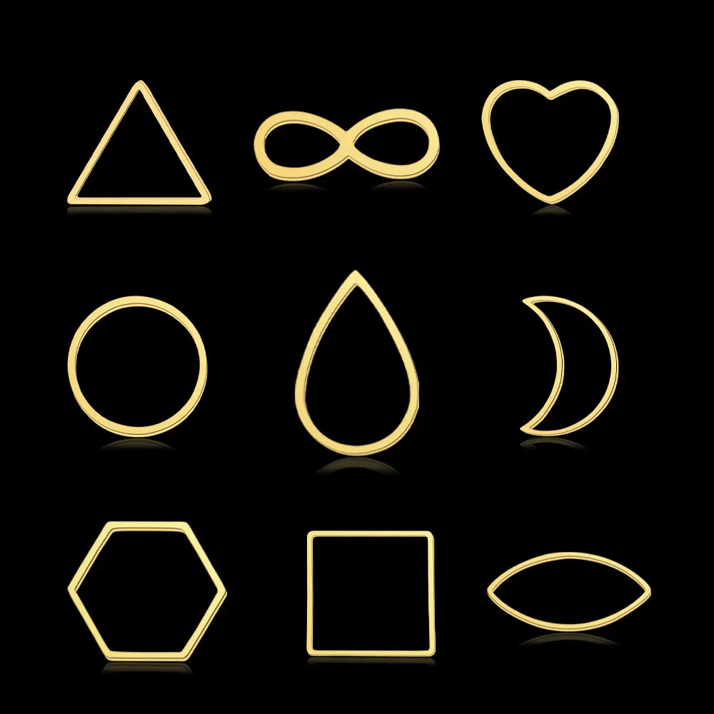 10pcs/Lot Stainless Steel Hollow Geometric Square Circle Triangle Charms Wholesale DIY Minimalist Jewelry Connector
10pcs/Lot Stainless Steel Hollow Geometric Square Circle Triangle Charms Wholesale DIY Minimalist Jewelry Connector