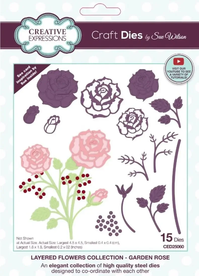 

Layered Flowers Collection Craft Dies Garden Rose Scrapbook Diary Decoration Stencil Embossing Template DIY Greeting Card