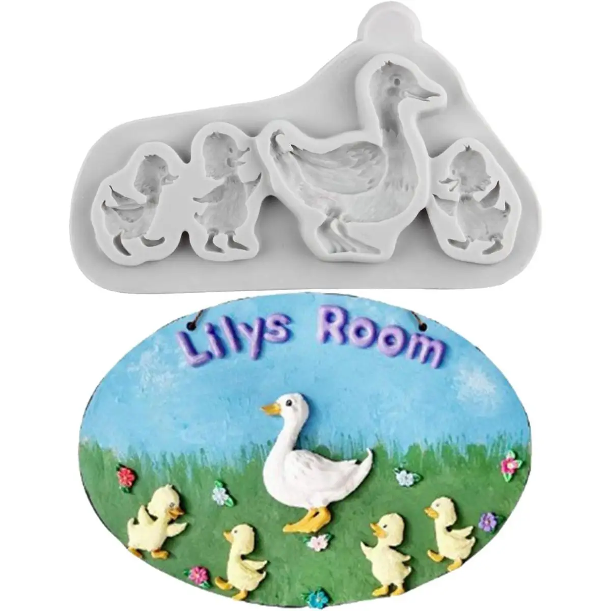 Mother Duck and 3 Ducklings Cake Decoration Fondant Moulds Chocolate Silicone Mould Cupcake Topper Candy Polymer Clay Moulds
Mother Duck and 3 Ducklings Cake Decoration Fondant Moulds Chocolate Silicone Mould Cupcake Topper Candy Polymer Clay Moulds