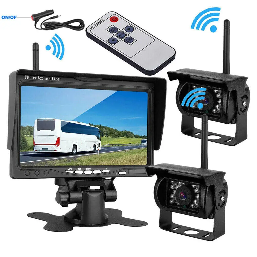 Bileeko 7" Wireless Backup Rear View Camera System Monitor Night Vision For RV Truck Bus
Bileeko 7" Wireless Backup Rear View Camera System Monitor Night Vision For RV Truck Bus