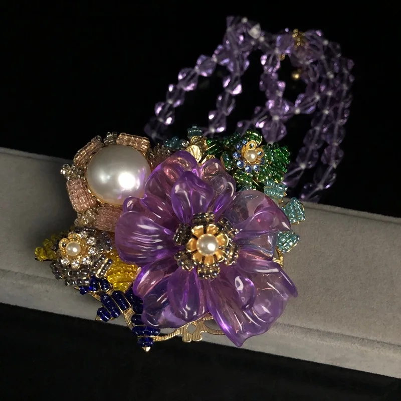 New European and American high quality medieval jewelry fresh sweet purple glass multi-layer necklace hand-woven high-grade 5 Mallzona Sc52af7cef82a4ac796e4853fa41b2a8fM New European and American high quality medieval jewelry fresh sweet purple glass multi-layer necklace hand-woven high-grade Mallzona