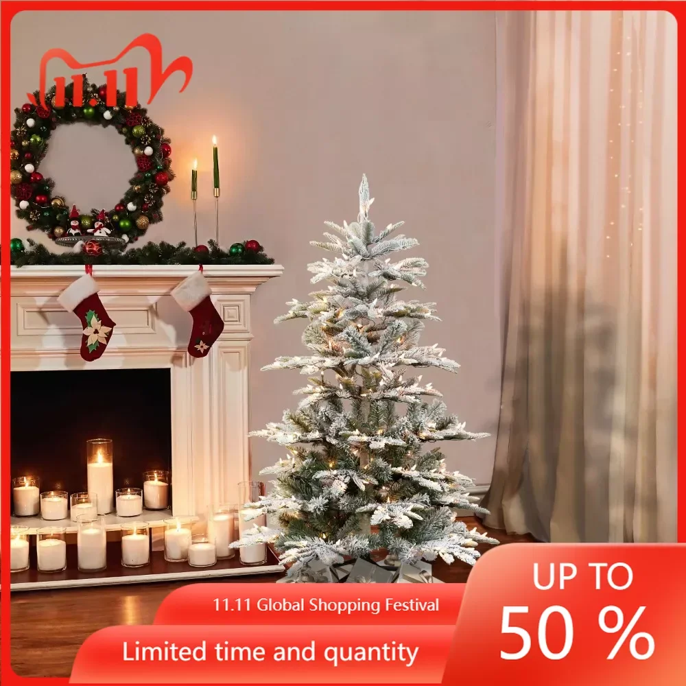Aspen Fir 4.5 Ft. Pre-Lit Flocked Artificial Christmas Tree New Year's Eve Decorations Small Christmas Tree Large for Home Decor
Aspen Fir 4.5 Ft. Pre-Lit Flocked Artificial Christmas Tree New Year's Eve Decorations Small Christmas Tree Large for Home Decor