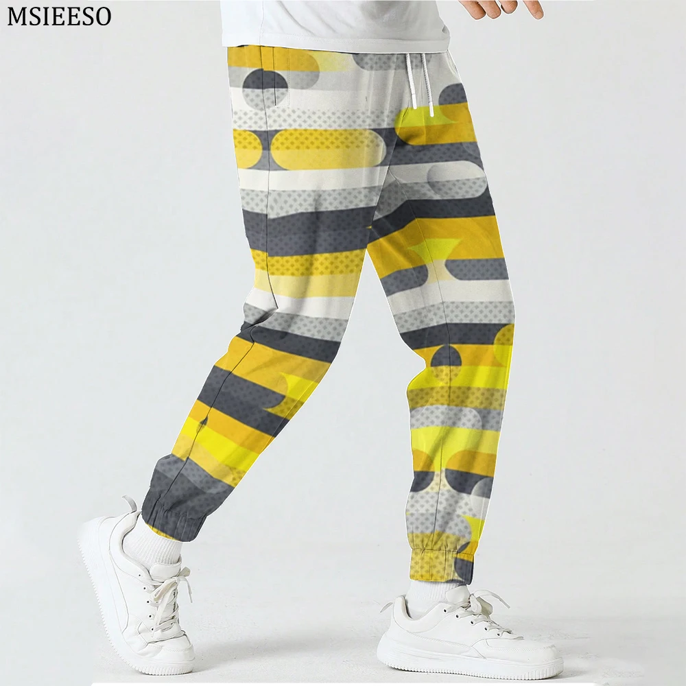 

MSIEESO Graffiti Dazzle Colour Geometry Print Long Pants Fashion Graphics Trousers Men Women Casual Sweatpant Male Jogging Pants