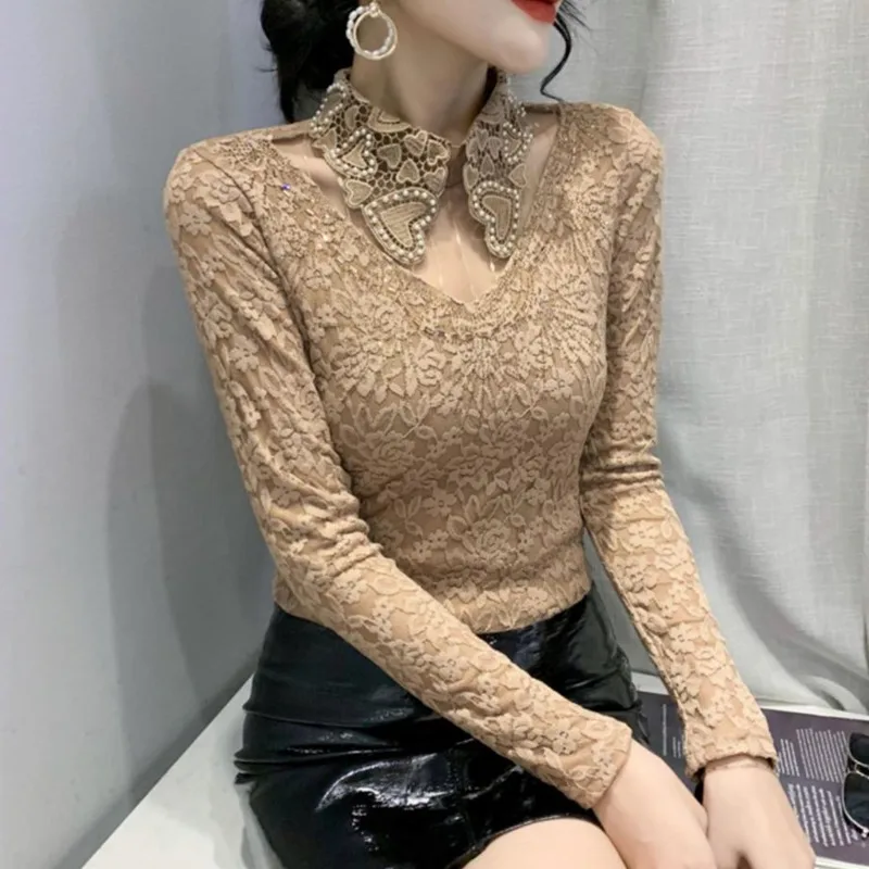 #8347 Черная Кружевная футболка цвета хаки, женская сексуальная облегающая футболка с отложным воротником, Женская винтажная Толстая теплая офисная футболка с длинным рукавом
#8347 Черная Кружевная футболка цвета хаки, женская сексуальная облегающая футболка с отложным воротником, Женская винтажная Толстая теплая офисная футболка с длинным рукавом