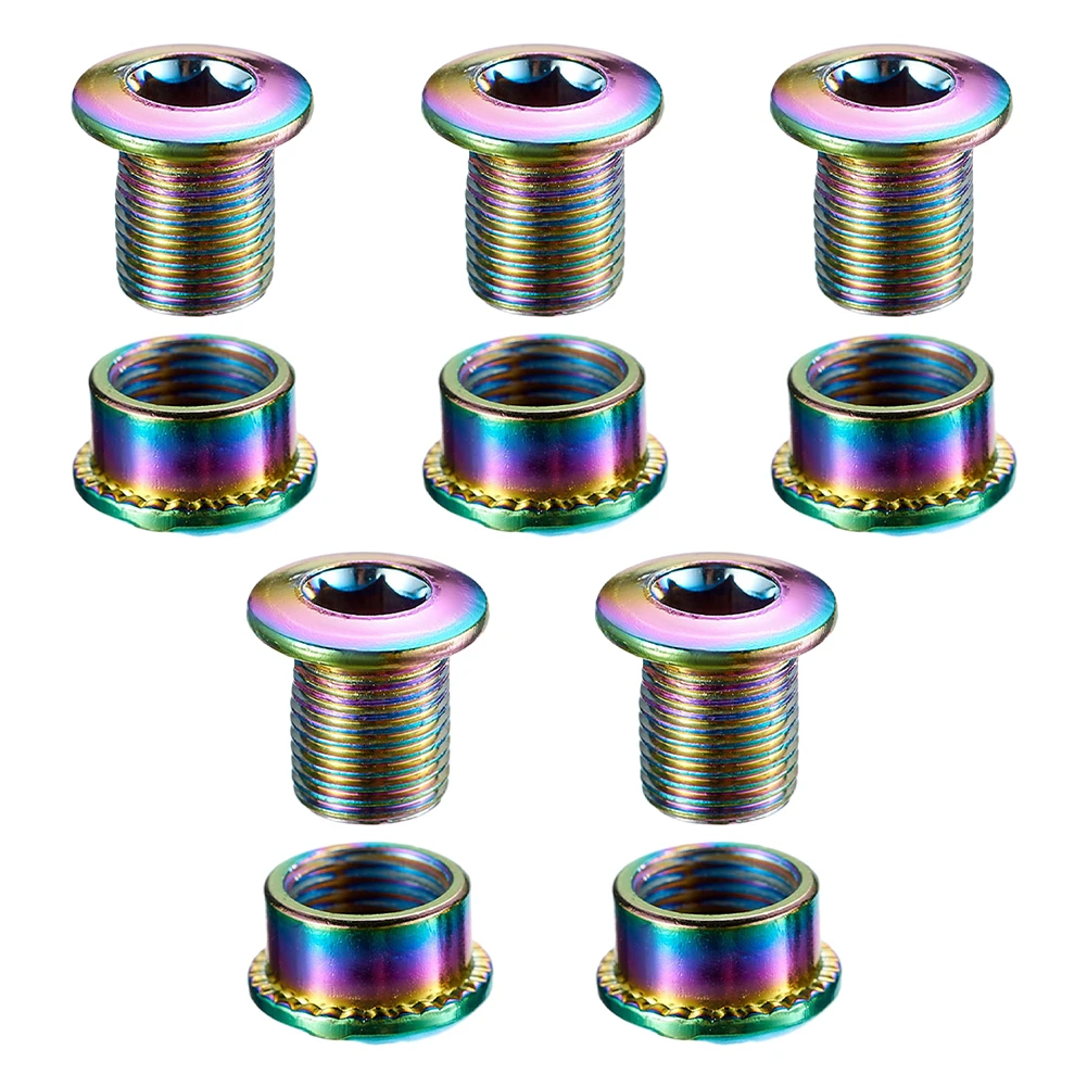 Rust Prevention Crankset Chainring Bolts Nuts 4 9mm Size Compatible with Most Cranksets Colorful Electroplating 5pairs
Rust Prevention Crankset Chainring Bolts Nuts 4 9mm Size Compatible with Most Cranksets Colorful Electroplating 5pairs