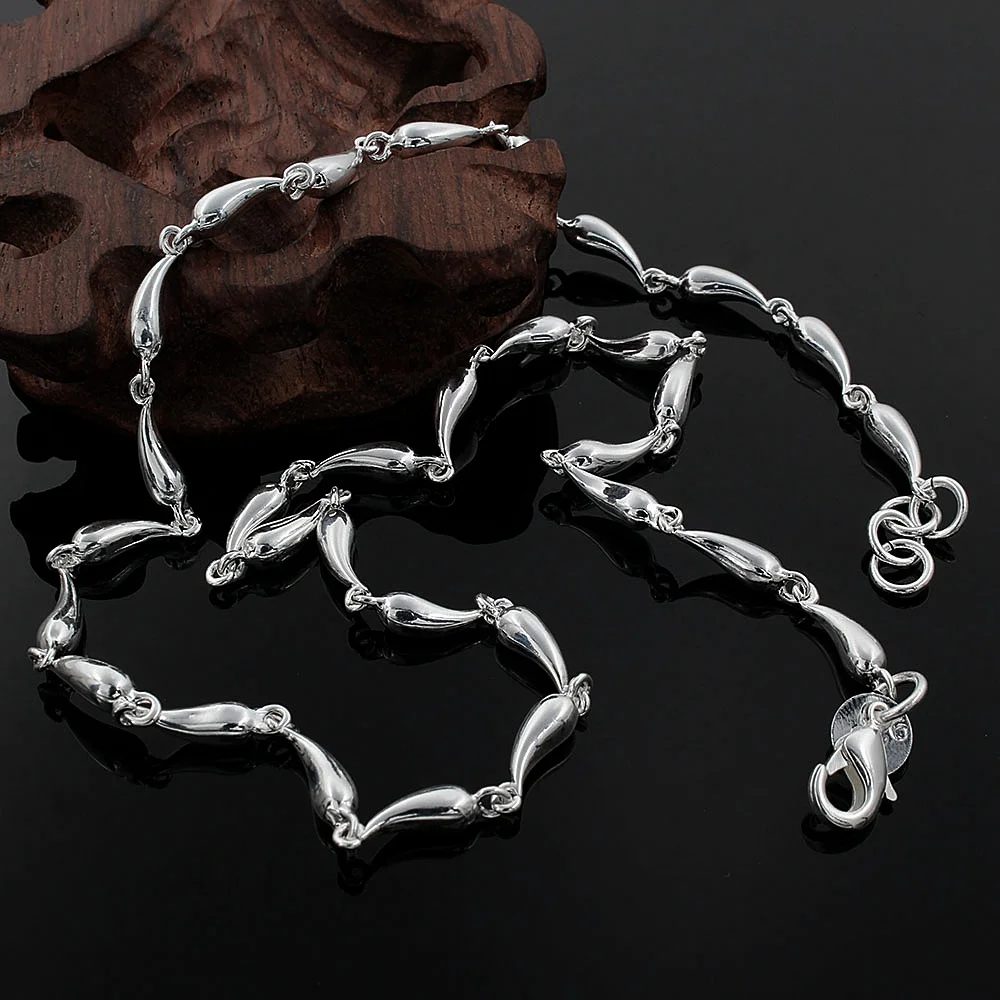 fine 925 sterling silver chain Necklace cute for women charms jewelry designer wedding engagement gifts Lady 45cm 
fine 925 sterling silver chain Necklace cute for women charms jewelry designer wedding engagement gifts Lady 45cm