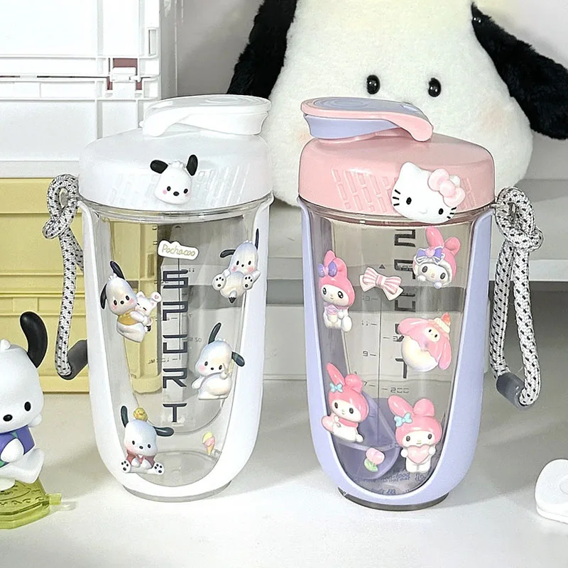 

Кавайный Sanrio аниме стакан для воды Милая моя мелодия сладкий мультфильм с мешалкой спортивный и фитнес шейкер чашка подарки для девочек