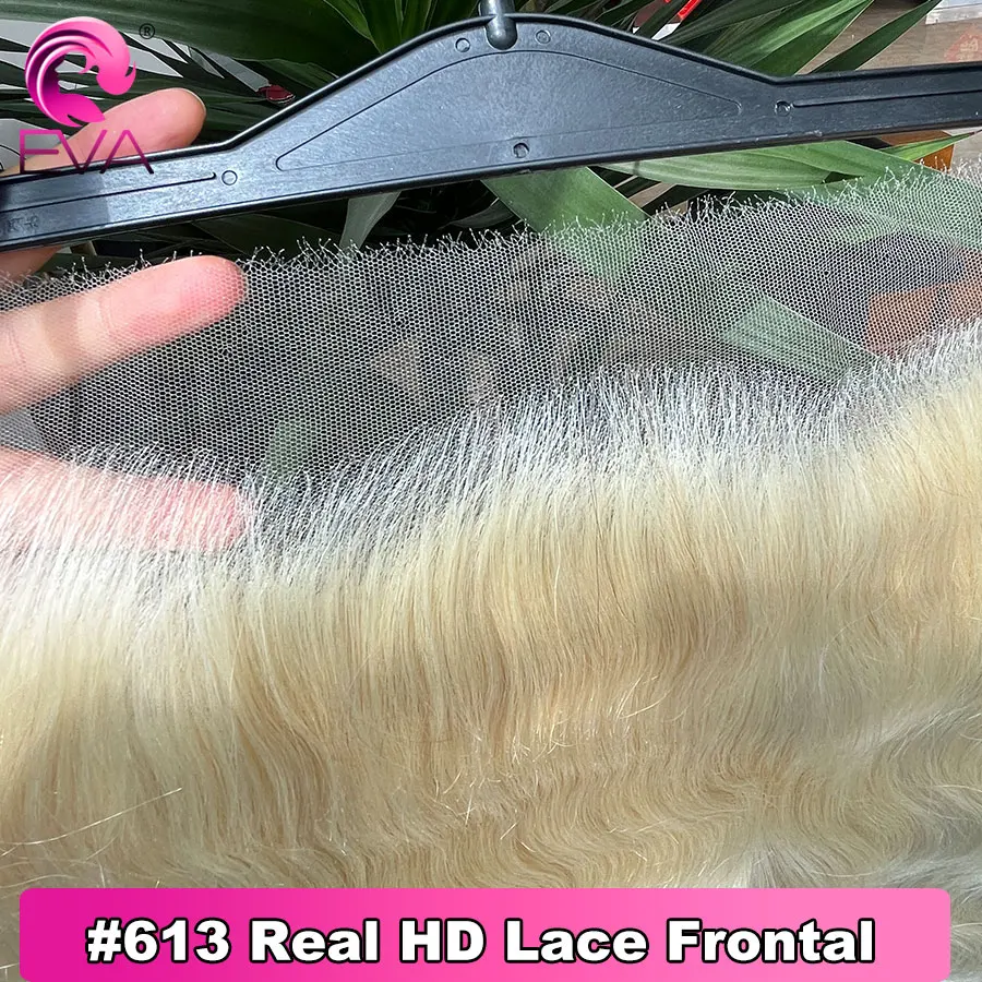 

Eva 613 Blonde HD Frontal Only 13x6 13x4 HD Lace Frontal Closure Straight & Body Wave HD Lace Melt Skin Pre Plucked Human Hair