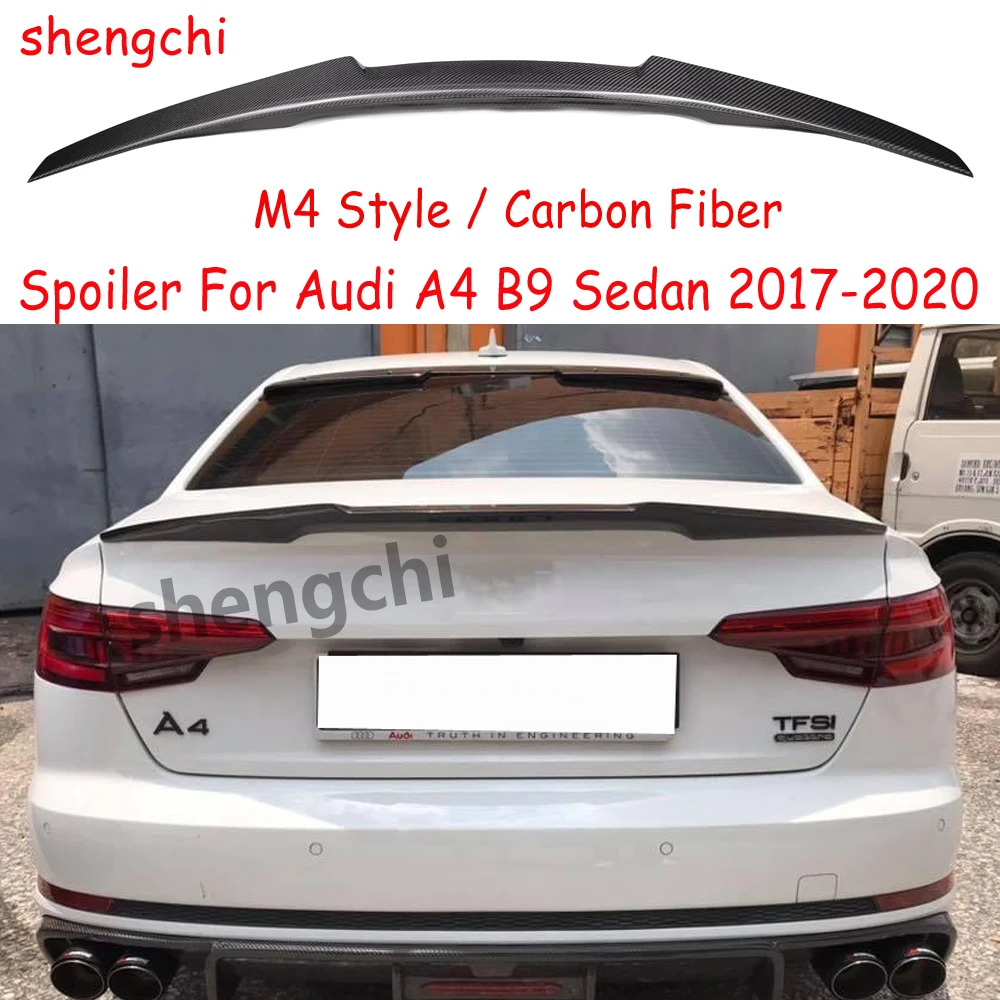 for Audi A4 B9 M4 Style Real Carbon Fiber Rear Trunk Spoiler Wings 4-Door Sedan 2017-2020 Car Accessories
for Audi A4 B9 M4 Style Real Carbon Fiber Rear Trunk Spoiler Wings 4-Door Sedan 2017-2020 Car Accessories