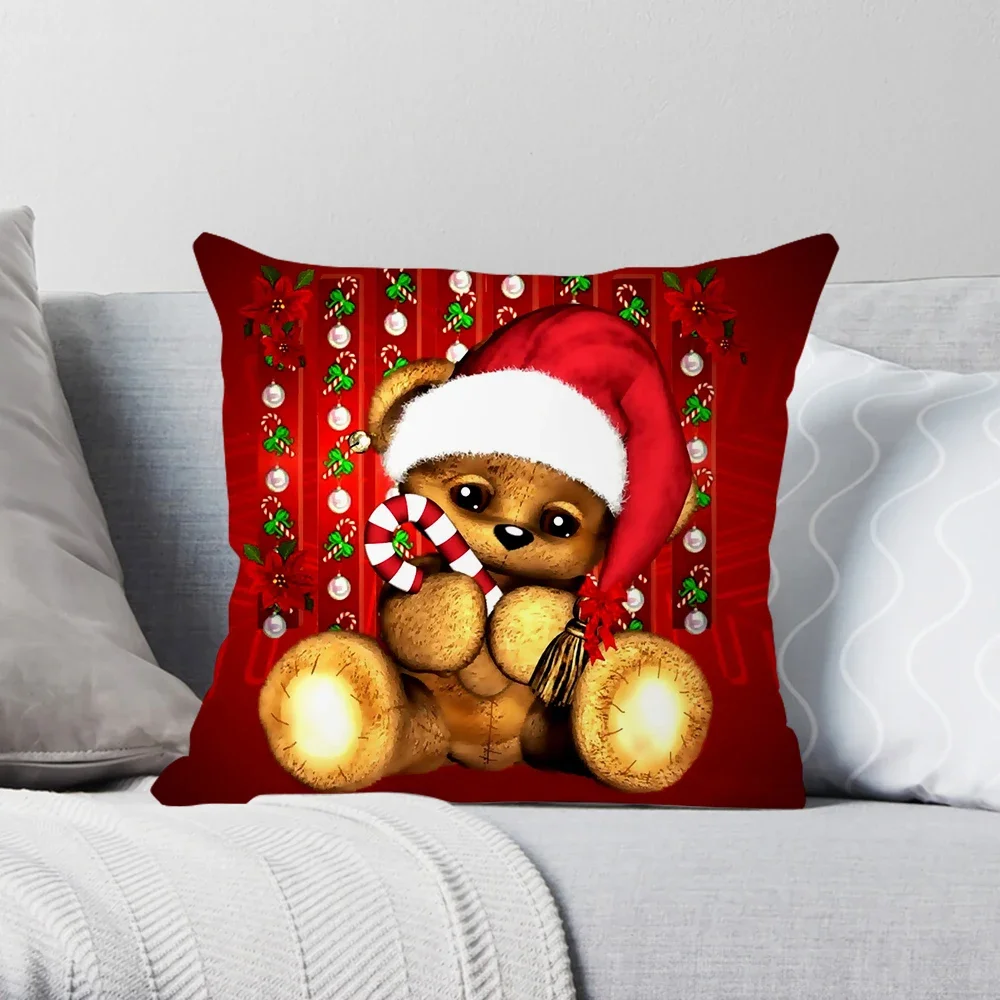 

Home Decor Christmas Pillowcase Sofa Car Cushion Cover Santa Gift Print Christmas Party Pillowcase 45x45cm funda de almohada