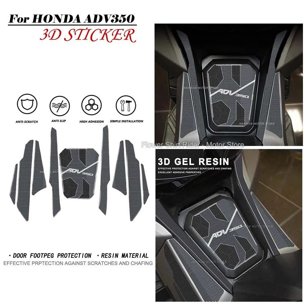 

Для HONDA ADV350 ADV 350 2022 2023 мотоциклетная 3D резиновая наклейка дверь подножка бак наклейка против царапин Нескользящая прокладка