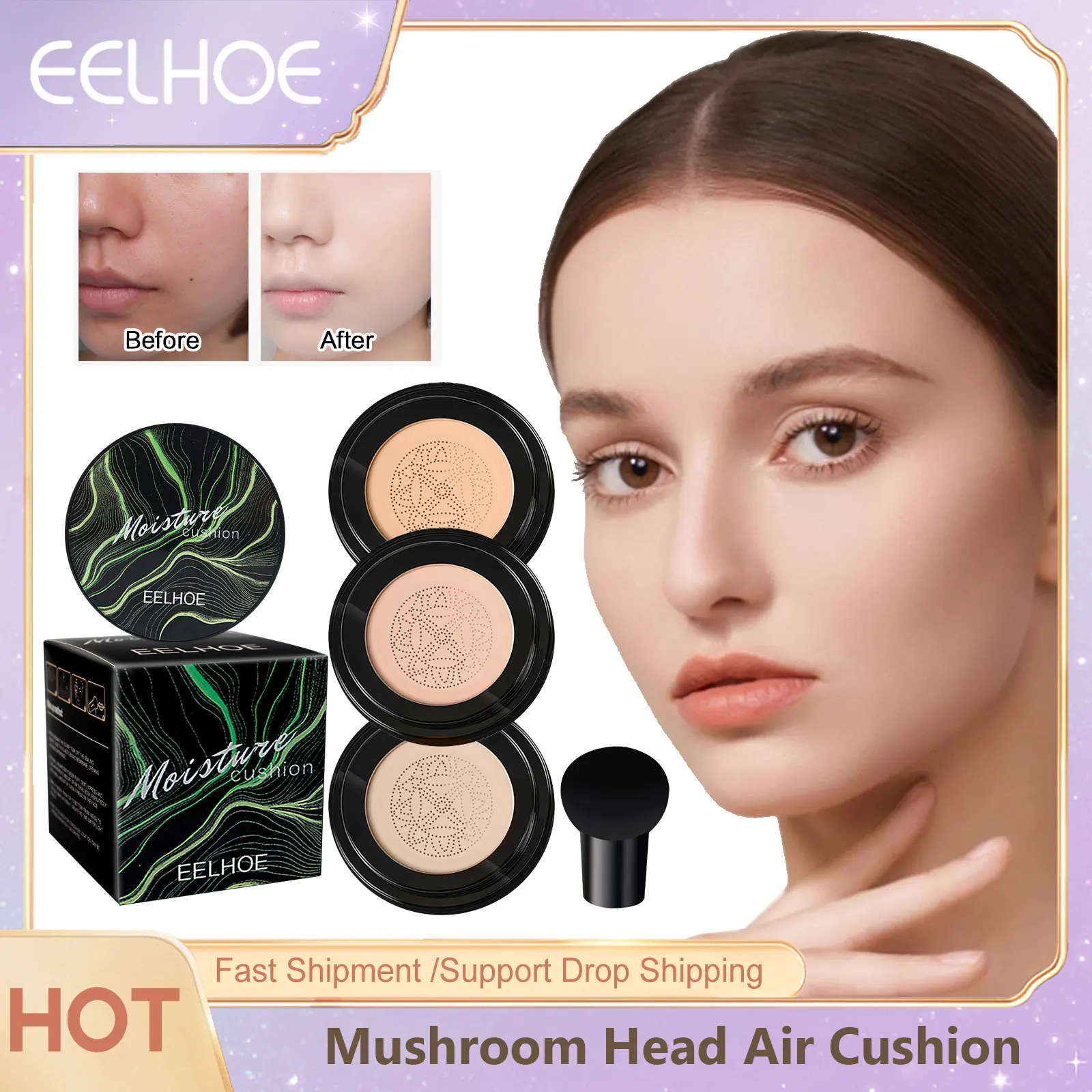 

Mushroom Head Air Cushion Tone Up Lasting Waterproof Whitening Concealer Moisturizing BB Cream Cosmetics Brightening Foundation