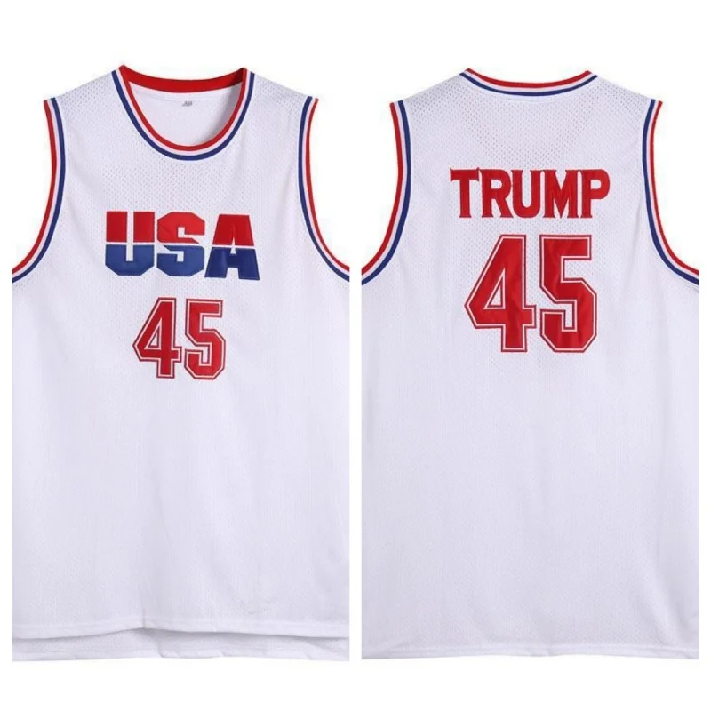 США #45 Трамп, баскетбольная Джерси 90-х, одежда в стиле хип-хоп для мужчин, мужская рубашка для косплея
США #45 Трамп, баскетбольная Джерси 90-х, одежда в стиле хип-хоп для мужчин, мужская рубашка для косплея