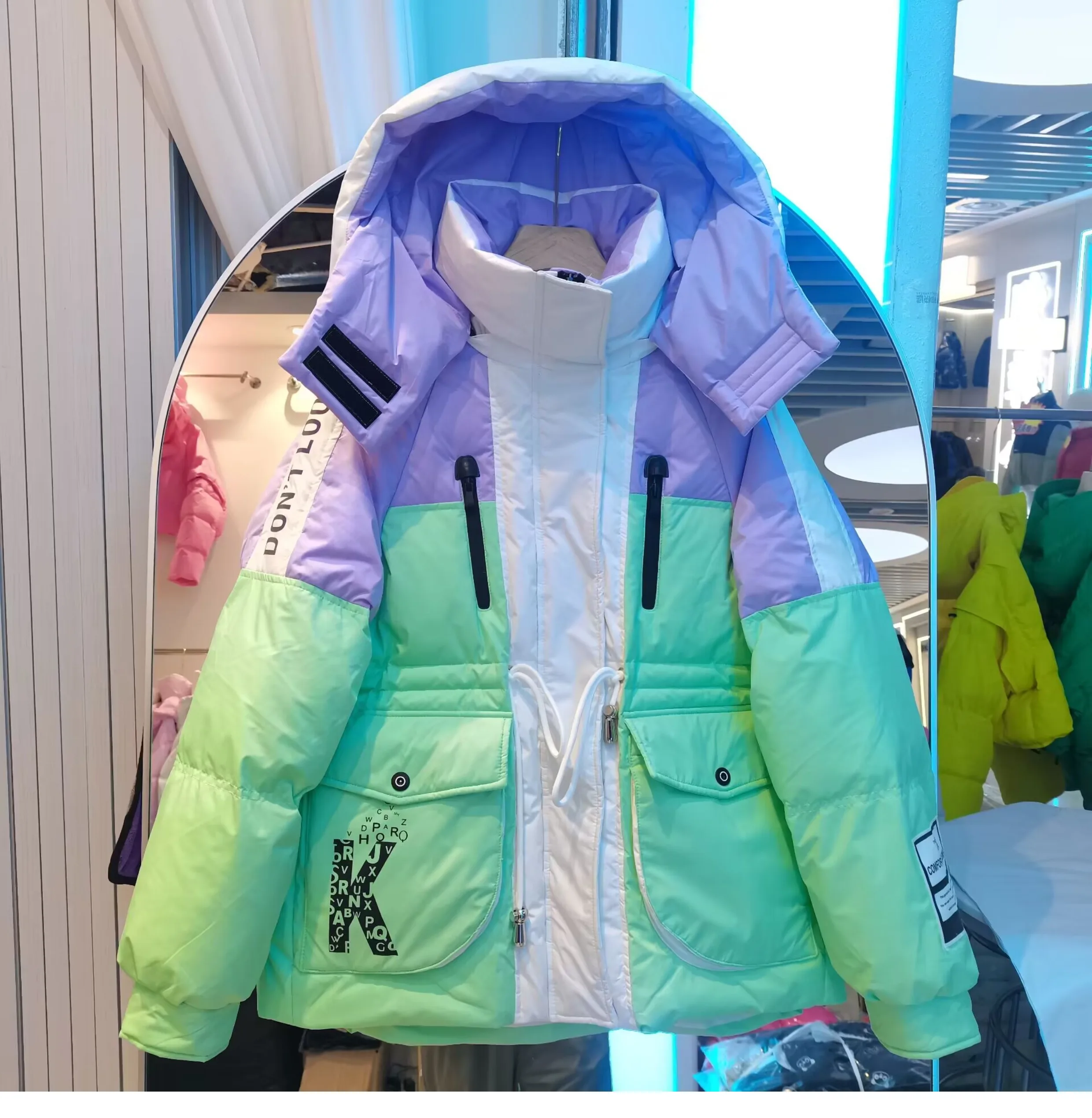 

2023 Winter Tooling Women's Down Jacket Korean Hooded 90% White Duck Down Coat Long Sleeve Casual Overalls Warm Puffer Parkas