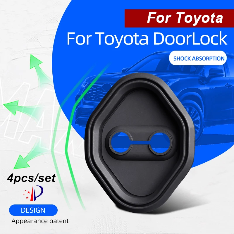 

Car Door Lock Cover Case Protection For Toyota C-HR Highlander RAV4 Vios Camry Avalon Corolla Prius Yaris L Allion 4pcs/set