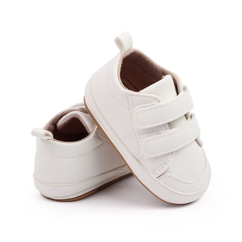 

Caziffer Infant Baby Boys Girls Moccasins Sneakers Solid Color Contrast Color PU Leather Anti-Slip Sole Prewalker First Walker