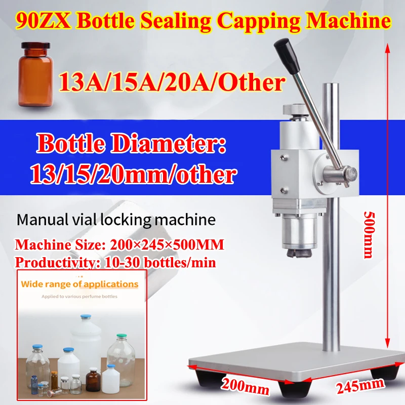 90ZX Perfume Bottle Sealing Capping Machine Tabletop Pneumatic for Collar Ring Crimping Vial Top Pressing Glass Fragrance Scent
90ZX Perfume Bottle Sealing Capping Machine Tabletop Pneumatic for Collar Ring Crimping Vial Top Pressing Glass Fragrance Scent