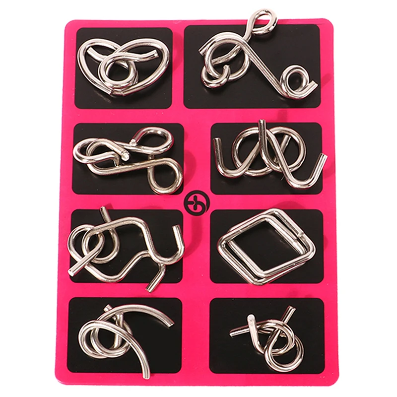 8Pcs/Set Metal Montessori Puzzle Wire IQ Mind Brain Teaser Puzzles Children Adults Interactive Game Reliever Educational Toys
8Pcs/Set Metal Montessori Puzzle Wire IQ Mind Brain Teaser Puzzles Children Adults Interactive Game Reliever Educational Toys