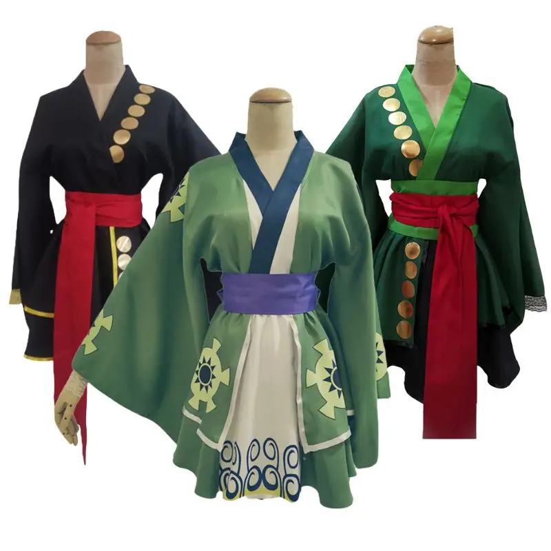 

Anime One cos Piece Roronoa Zoro Cosplay Costume Lolita Dress for Women Skirt Uniform Kimono Outfits Halloween Carnival Suit