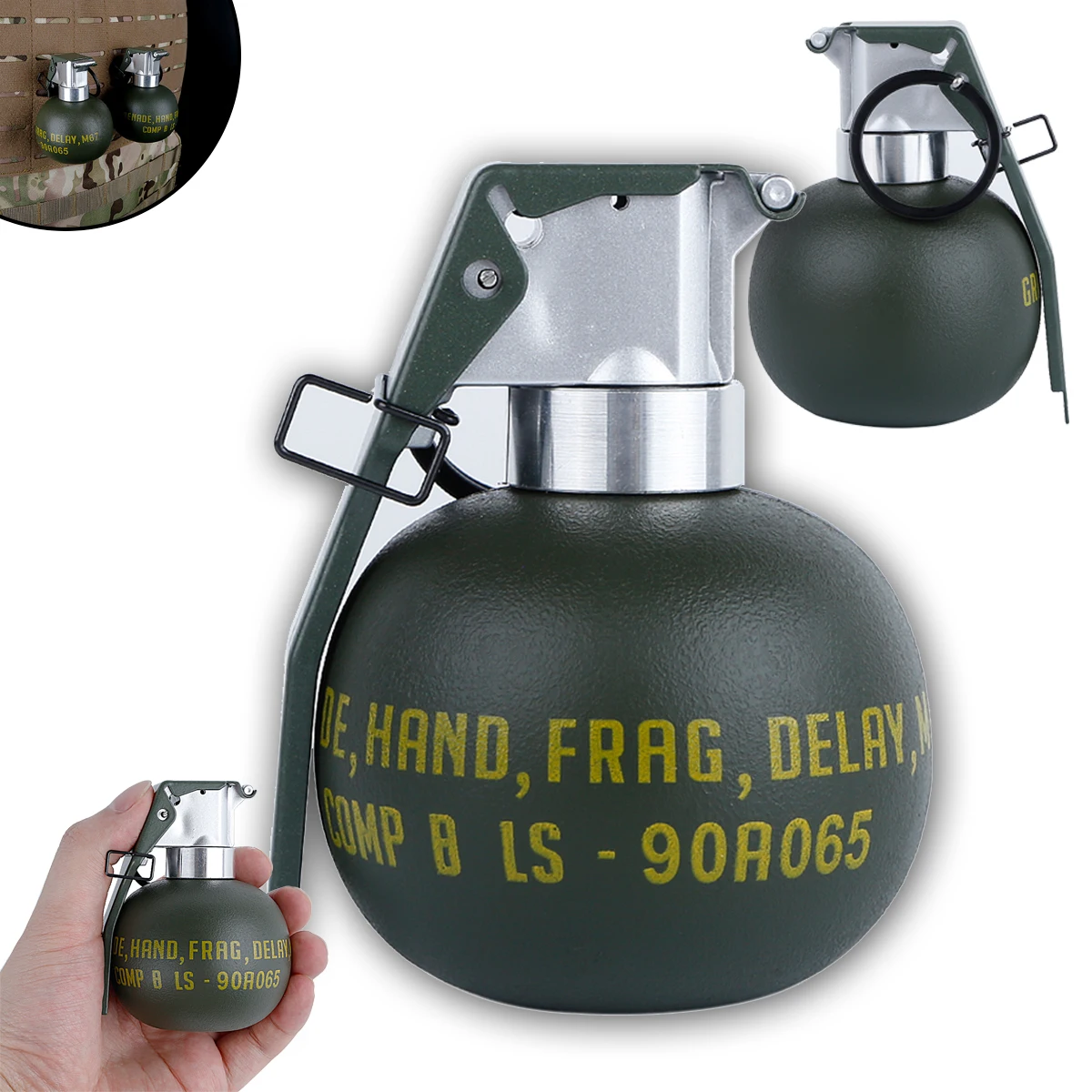 

M67 Grenade Model Grenade Container Body Model Dummy Fragment Grenade Quick Release Stun Airsoft Shooting Sports