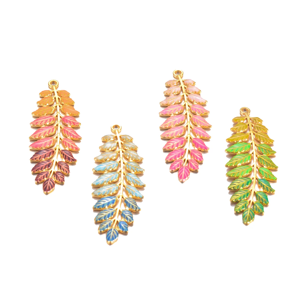 2Pcs 4Colors Stainless Steel Large Leaf Decoration, Suitable for Women DIY Necklace Bracelet Accessories Making Findings 
2Pcs 4Colors Stainless Steel Large Leaf Decoration, Suitable for Women DIY Necklace Bracelet Accessories Making Findings
