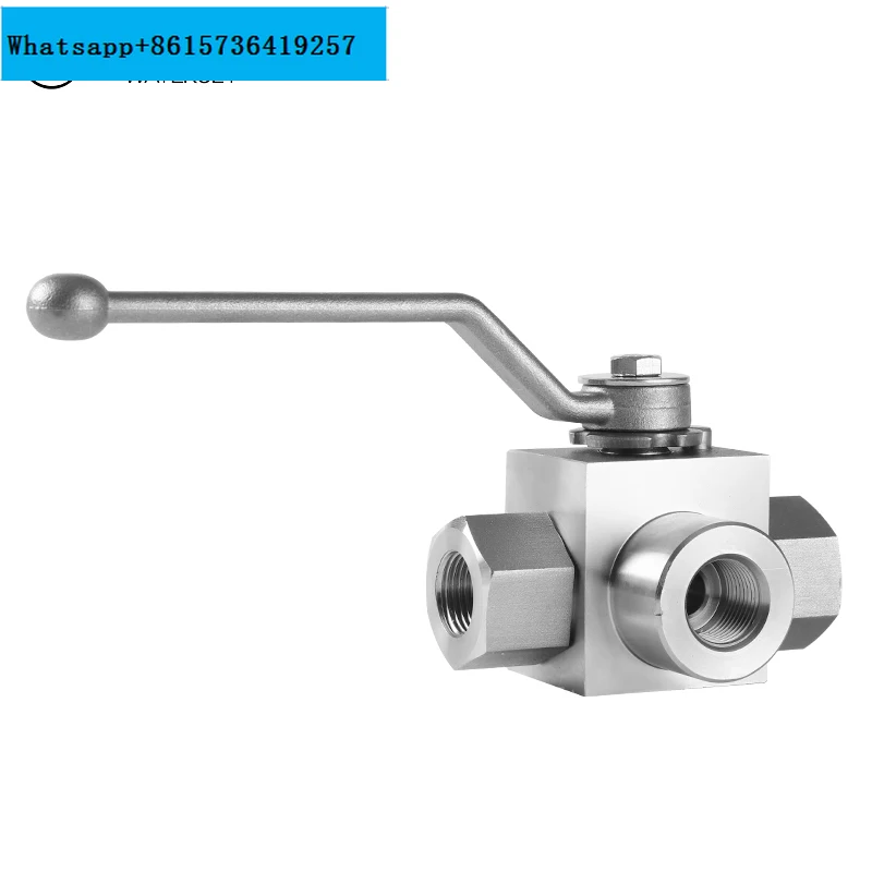 

304 stainless steel high-pressure three-way ball valve L-shaped YJZQ hydraulic inner wire valve water switch 4 points DN15 gas