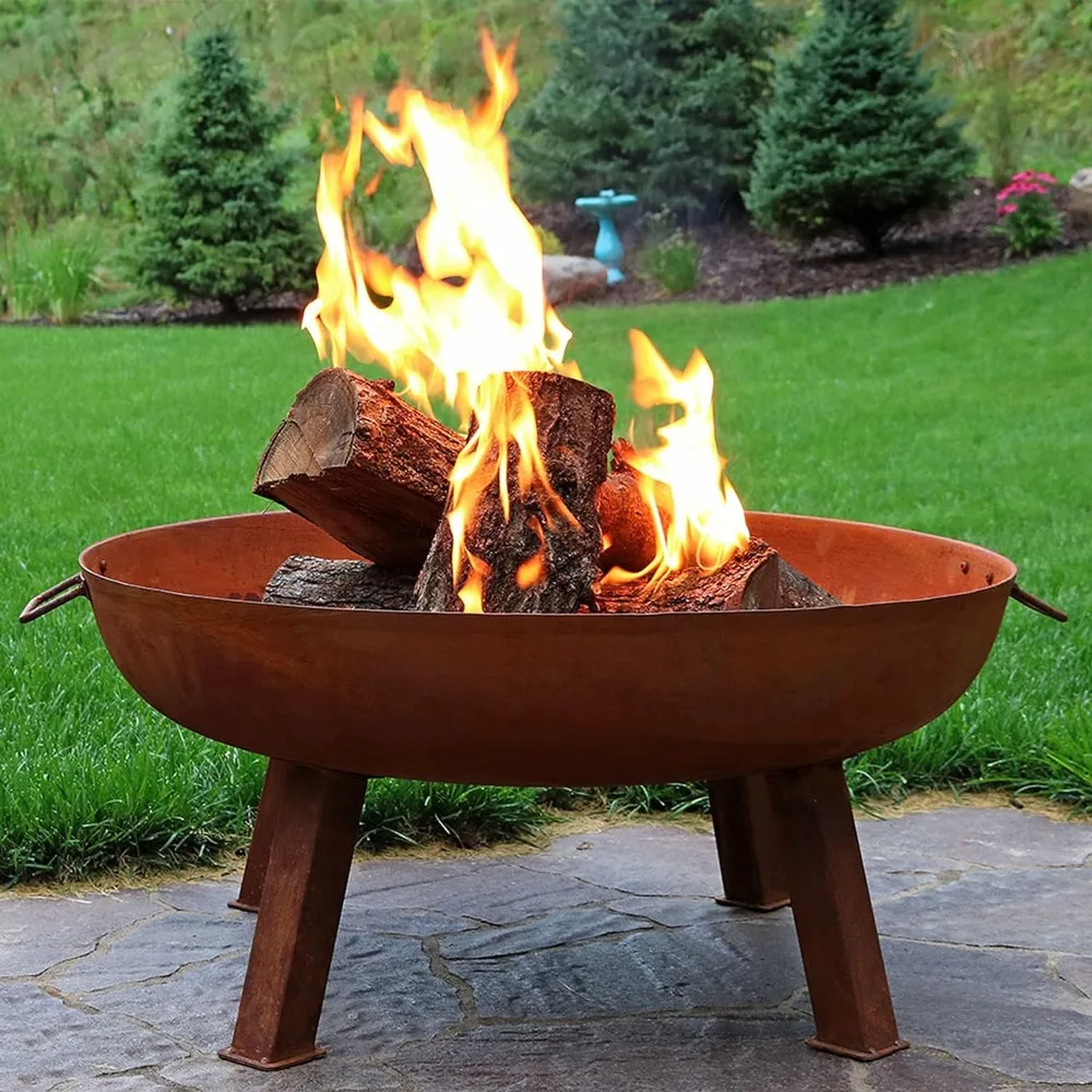 Fire Pits, 34-Inch Rustic Cast Iron Outdoor Raised Fire Pit Bowl with Handles - Oxidized Finish,Fire Pits
Fire Pits, 34-Inch Rustic Cast Iron Outdoor Raised Fire Pit Bowl with Handles - Oxidized Finish,Fire Pits