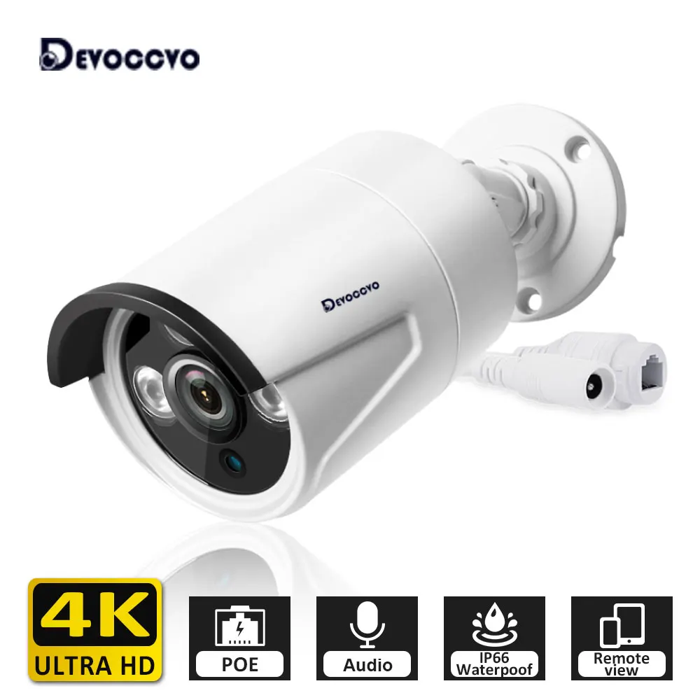 

8MP 4K HD POE IP Security Camera Outdoor Waterproof H.265 CCTV Bullet Camera Video Surveillance System Audio Record 5MP IP Cam