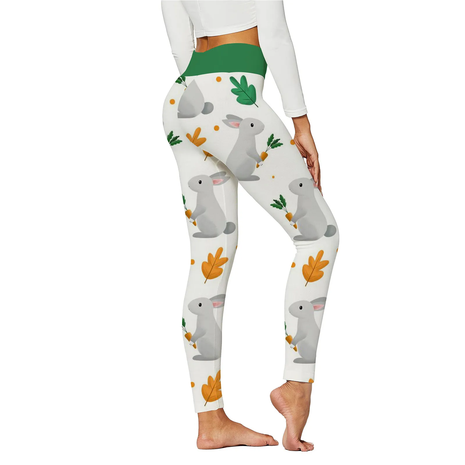 

Women Easter Bunny Rabbits Printed Leggings Female Sports Gym Yoga High Waist Sexy Pants Workout Pantalones Spring Tight Clothes