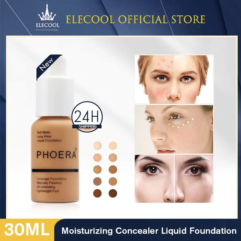 30ML PHOERA Foundation Makeup Base Cream Mineral Touch Whitening Concealer Soft Matte Oil-control Hot Deals Foundation
30ML PHOERA Foundation Makeup Base Cream Mineral Touch Whitening Concealer Soft Matte Oil-control Hot Deals Foundation