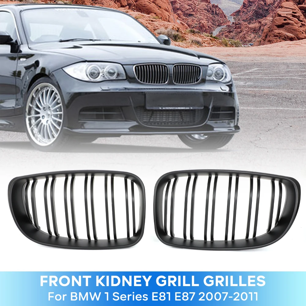 

For BMW E81 E87 E82 E88 128I 130I 135I 07-11 Car Front Bumper Kidney Grill Grille Racing Grills Grilles Gloss Black Dual Slats