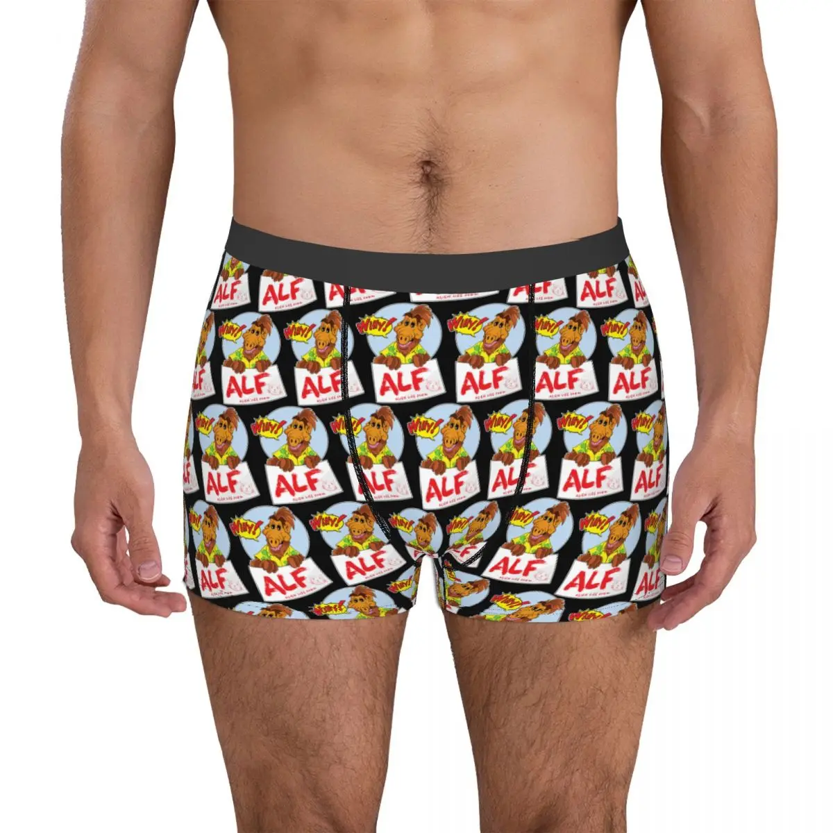 

Sexy Alf Squares Si Fi 5 Men's Boxer Briefs Spring Wearable Graphic Undergarment Funny Novelty