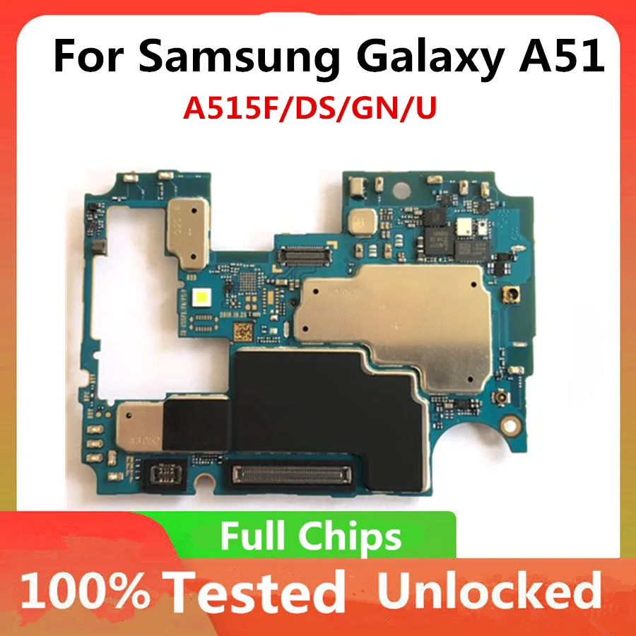 Carte mère originale débloquée pour Samsung Galaxy A51 A515F A515U 128