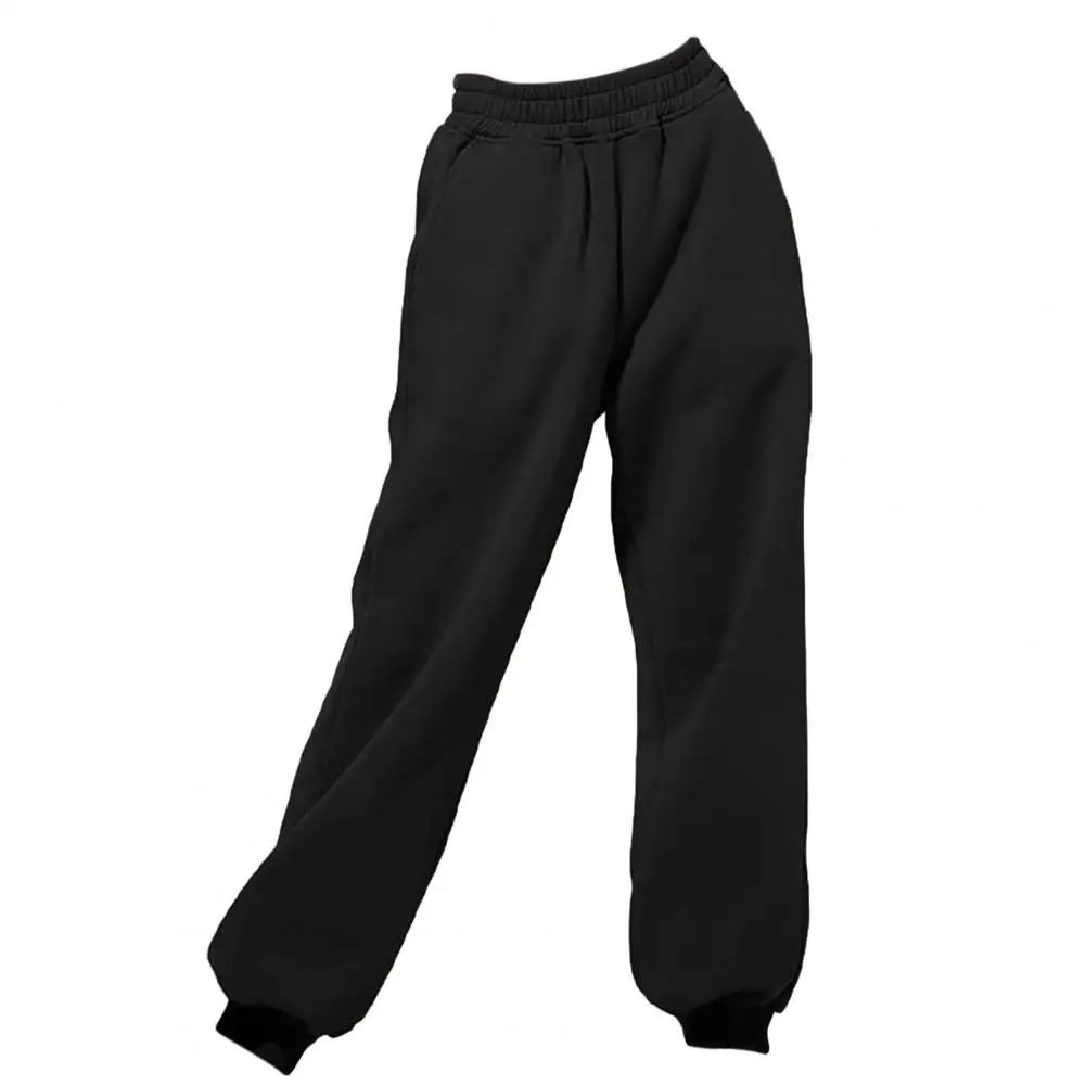 

Solid Color Pants Cozy High Waist Women's Sweatpants with Pockets for Spring Fall Soft Warm Jogging Trousers in Solid Colors