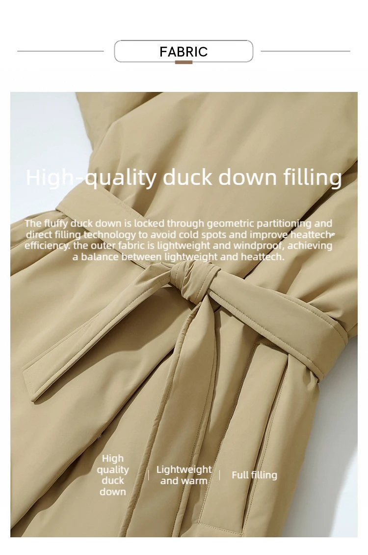 Amii Down Coats 2025 Winter New Solid Color Loose Long Women's Outerwear With Belt High Neck Thicken Warm Down Jacket 12544184 Amii Down Coats 2025 Winter New Solid Color Loose Long Women's Outerwear With Belt High Neck Thicken Warm Down Jacket 12544184