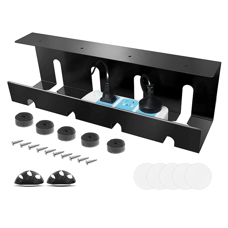 

Expandable Under Desk Cable Storage Rack Management Tray Desk Socket Holder Wire Organizer Shelf Easy Install Easy To Use