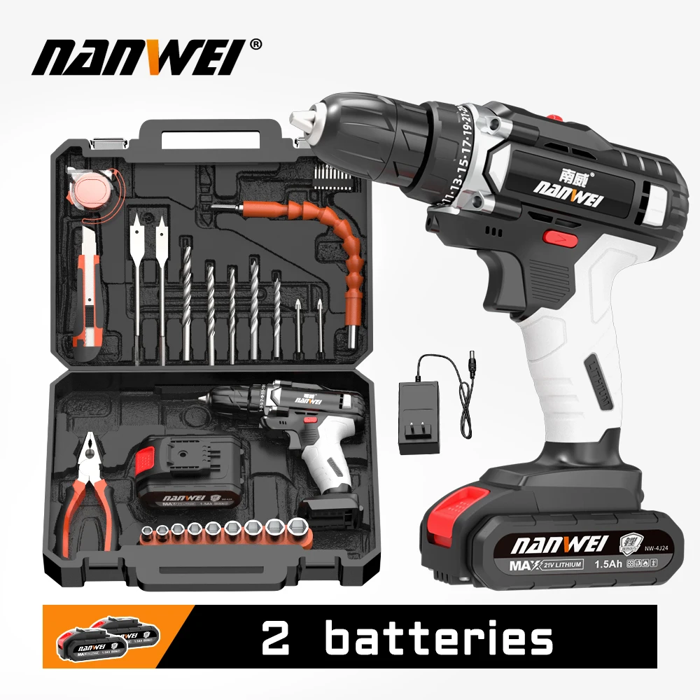 NANWEI new electric drill electric tool electric drill 2-speed 10MM cordless electric drill power tool
NANWEI new electric drill electric tool electric drill 2-speed 10MM cordless electric drill power tool